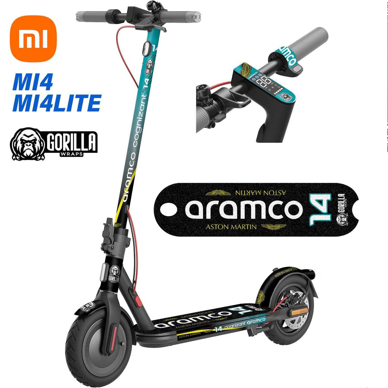 Vinilos patinete XIAOMI  MI4 / MI4 LITE – Aston Martin&Aramco