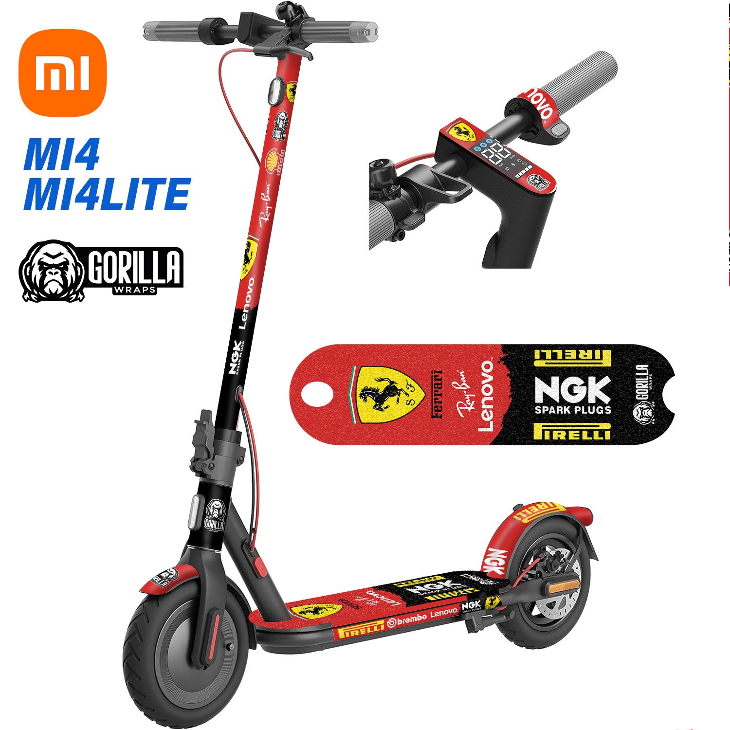 Vinilos patinete XIAOMI  MI4 / MI4 LITE Ferrari