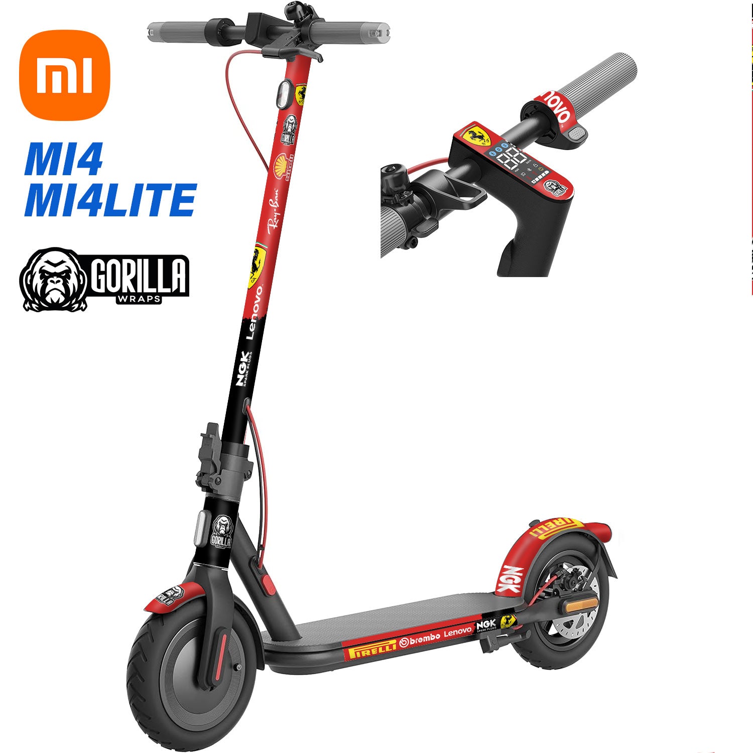 Vinilos patinete XIAOMI  MI4 / MI4 LITE Ferrari