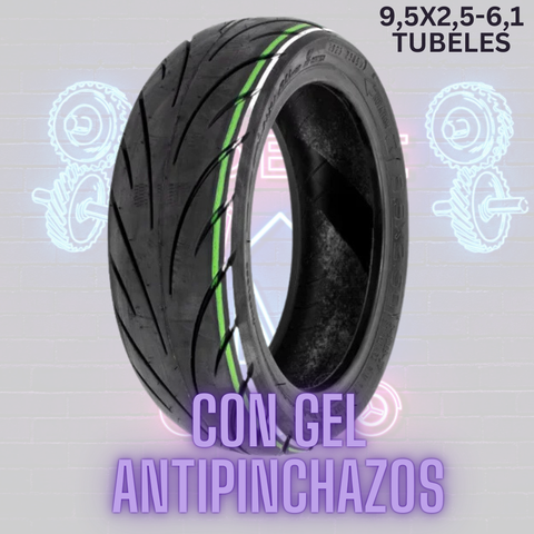 Neumático 9,5×2,5-6,1 Tubeless [CST]-ESPECIAL PATINETE NIU KQI3/PRO CON GEL ANTIPINCHAZOS