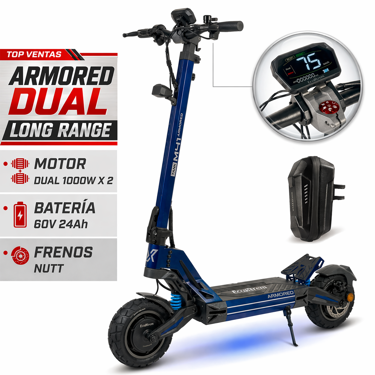 PATINETE ECOXTREM ARMORED DUAL – DGT Homologado 2026 24AH