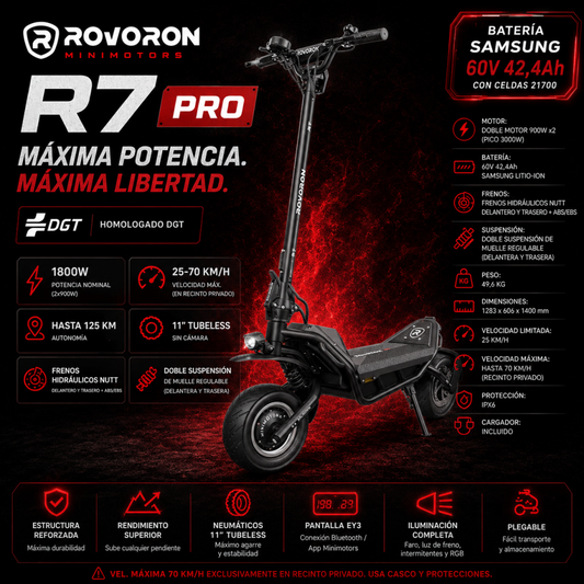 PATINETE ROVORON R7 PRO | 60V 42Ah ( DGT)
