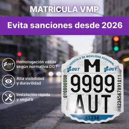 MATRÍCULA OFICIAL DGT PARA PATINETE ELÉCTRICO