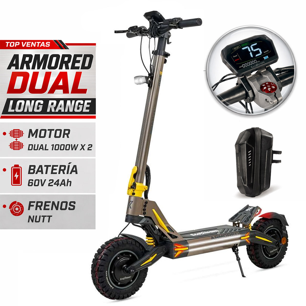 PATINETE ECOXTREM ARMORED DUAL – DGT Homologado 2026 24AH