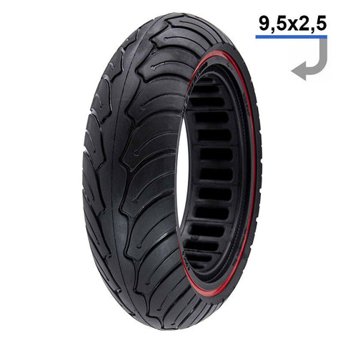 Rueda maciza ultraligera 9,5 x 2,5 – Línea roja Especial patinete NIU