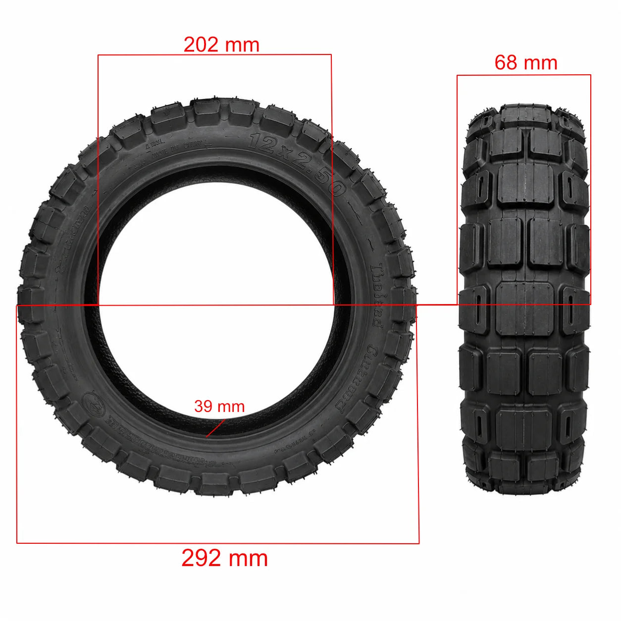 Rueda Cubierta 12×2,5 Offroad Para Patinete Xiaomi Mi6 Pro